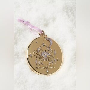Anthropologie Lou Benesch Zodiac Ornament Gold Plated "Cancer” NWT
